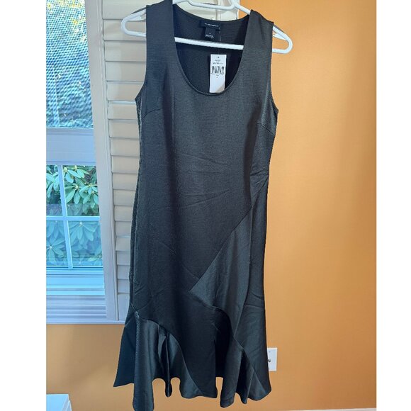 Club Monaco Seamed Bias Dress in Black Olive, Midi, Size 4, NWT - Picture 6 of 9